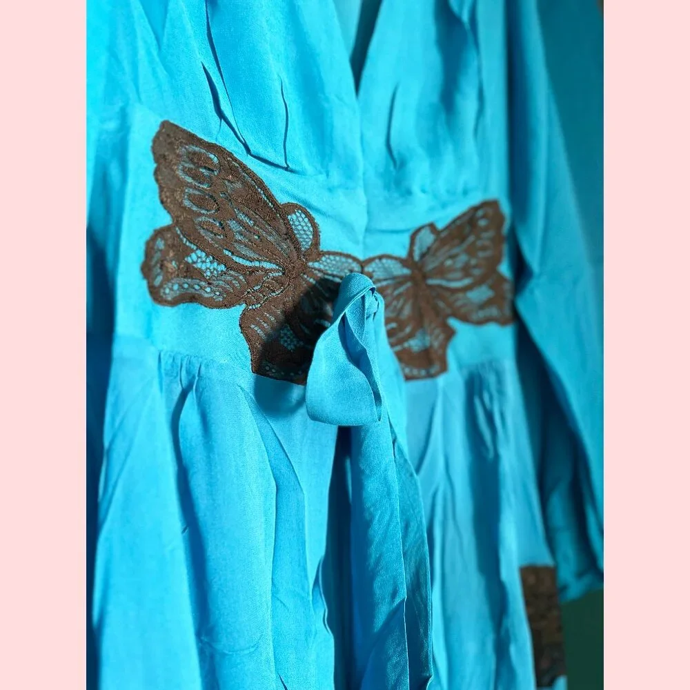 $2545 NWT Current Collection Agent Provocateur Aymee Silk Lace Kimono Robe Dress - Picture 14 of 14